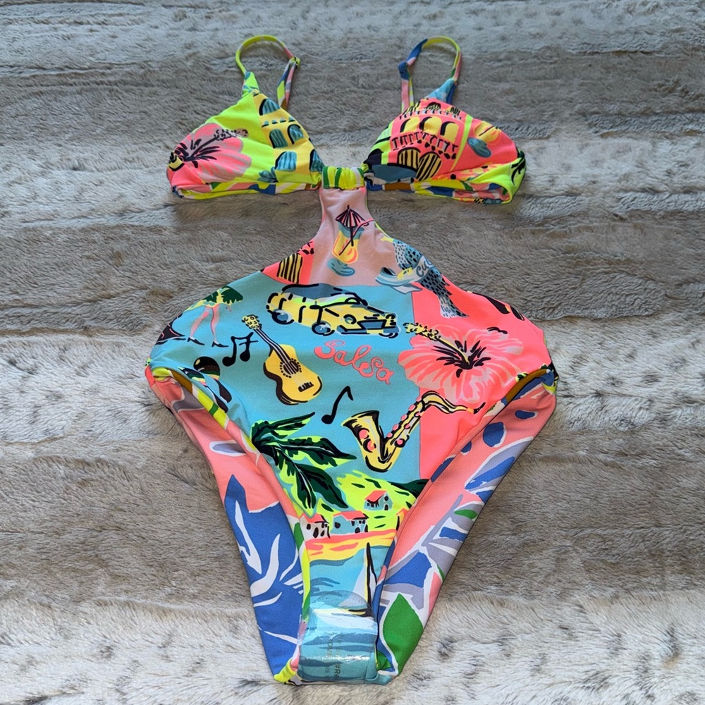NEW🌸MAAJI Selvatik Mimi Reversible Trikini Cheeky Cut One Piece Swimsuit Size S - Picture 13 of 15